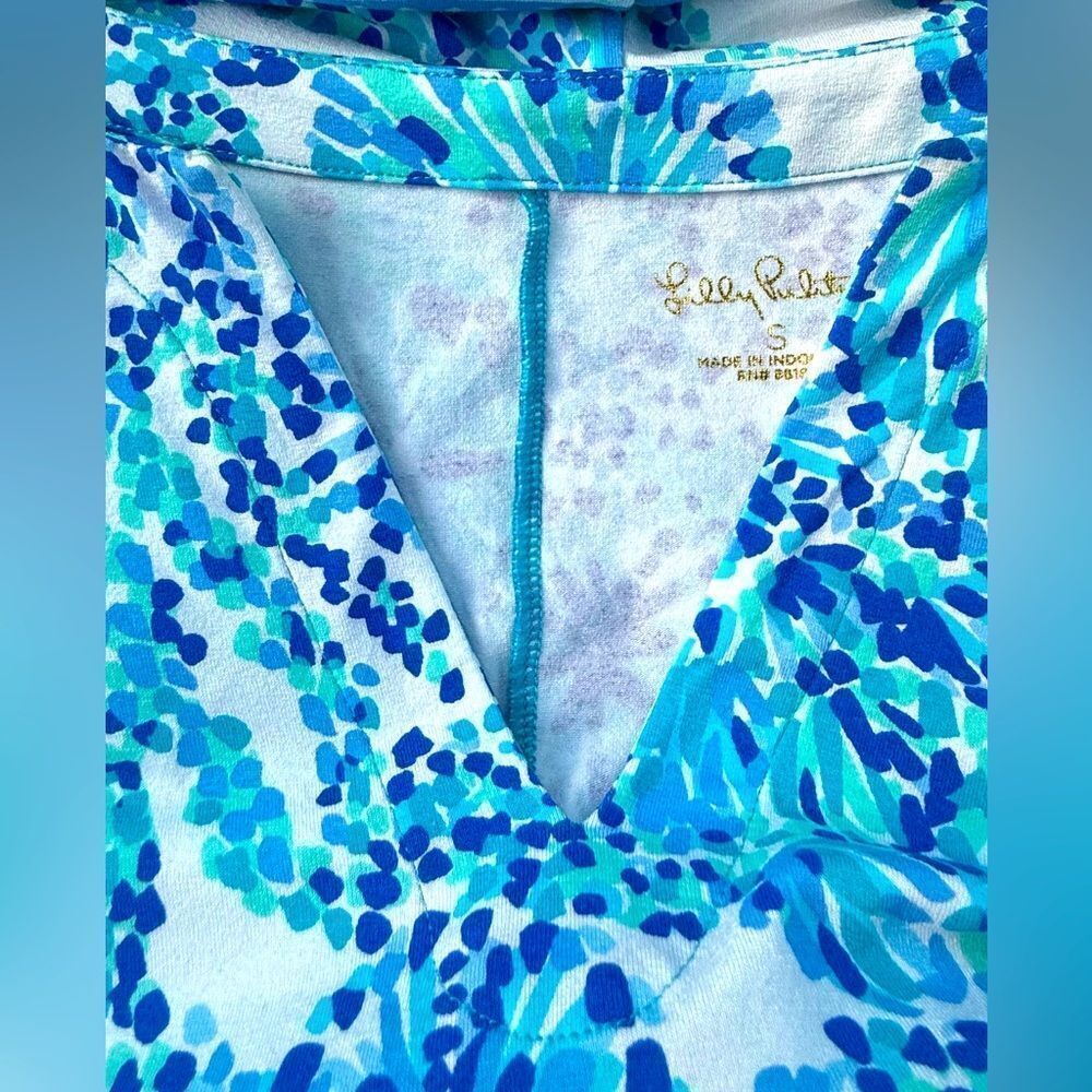 Lilly Pulitzer UPF 50+ Sophiletta Dress Turquoise Oasis Shell Me You Love Me - Picture 7 of 8